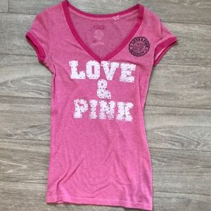 Love & Pink logo Embellished T-shirt